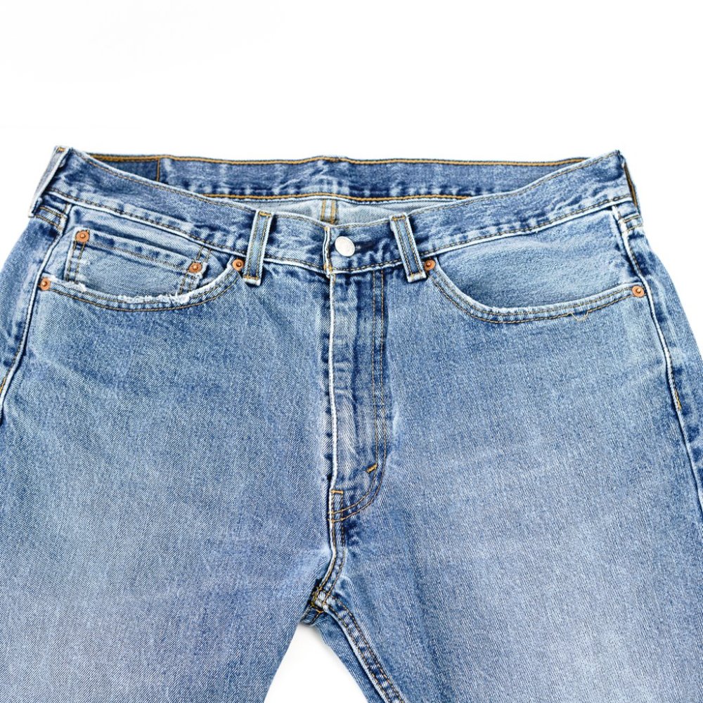 Levis 36x30 Men’s 505 Red Tab Regular Fit Straight Leg Blue Jeans